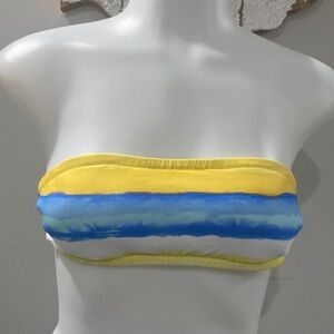 NWOT!‎ Onia Rachel Blue/Yellow Watercolor Bikini Top